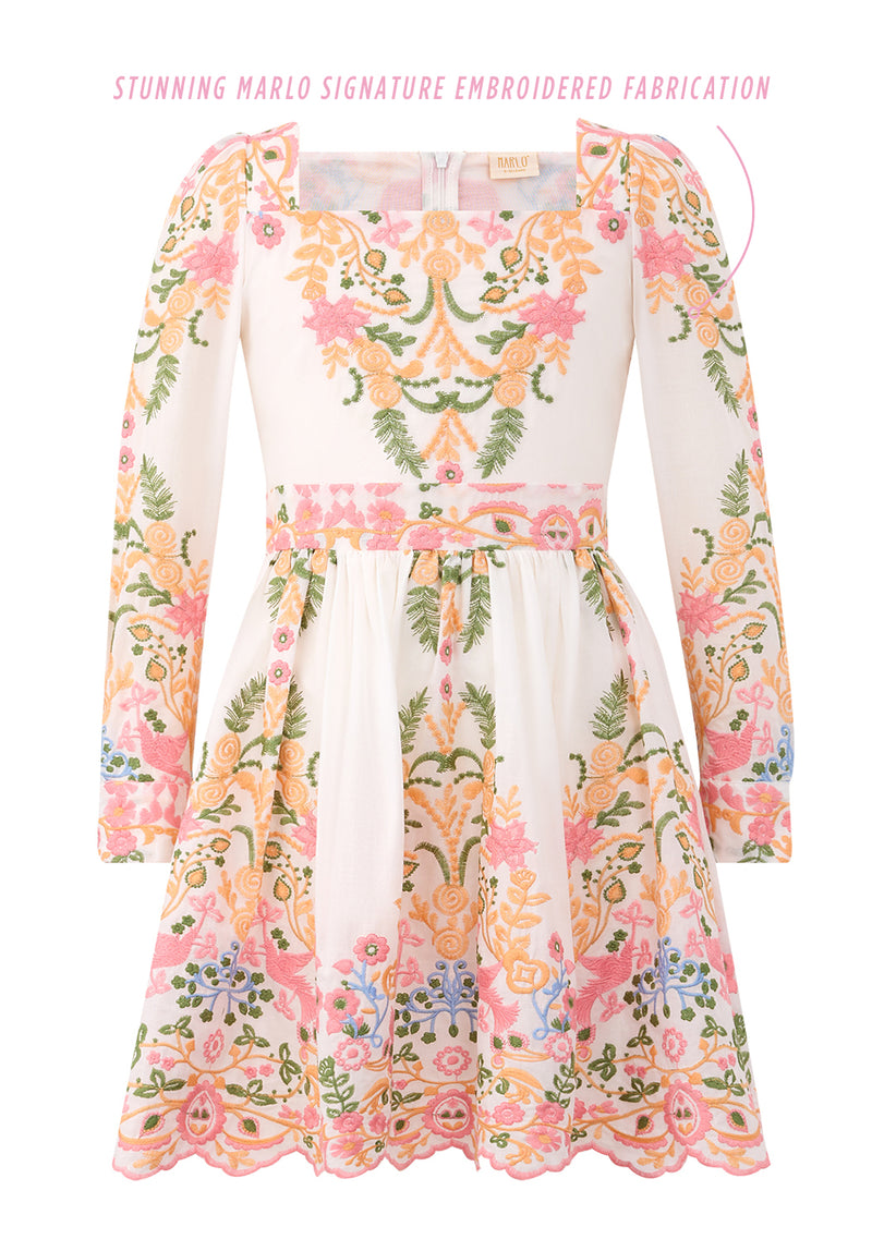 Lyla Embroidered Mini Dress